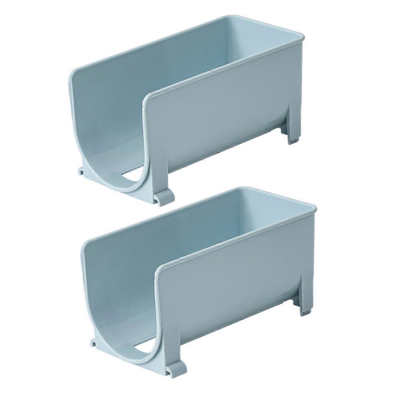 2pcs Stackable Refrigerator Drink Storage Rack Blue SpaceSaving Beer Wine Soda Bottle Organizer