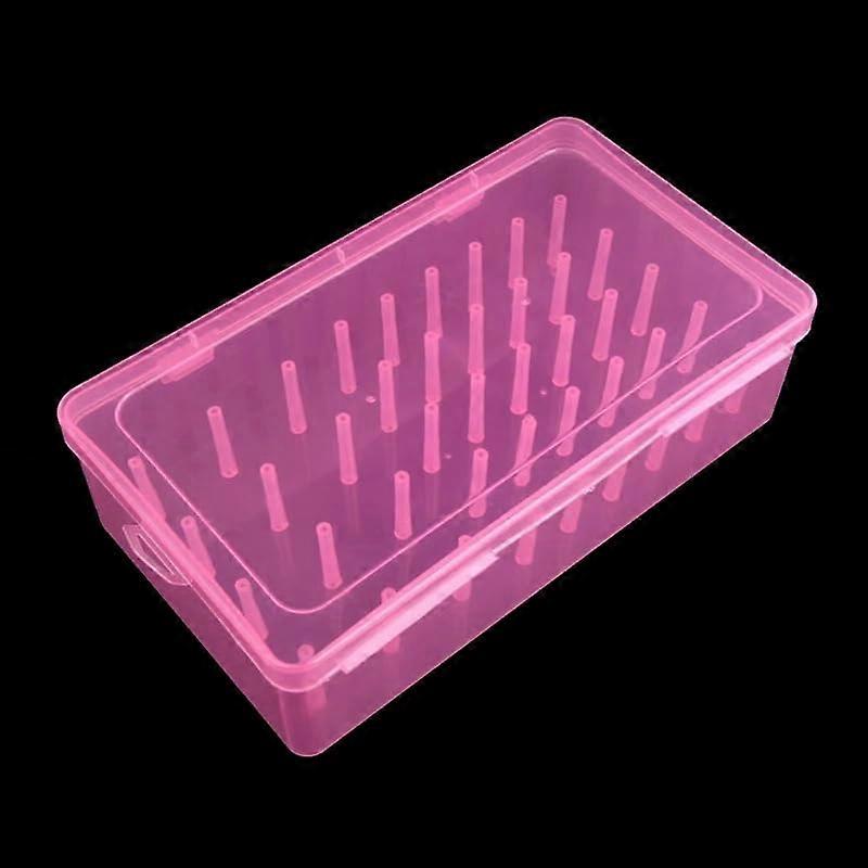 Thread Storage Box 42 Spool Sewing Thread Organizer with Clear Lid Plastic Bobbin Holder Pink