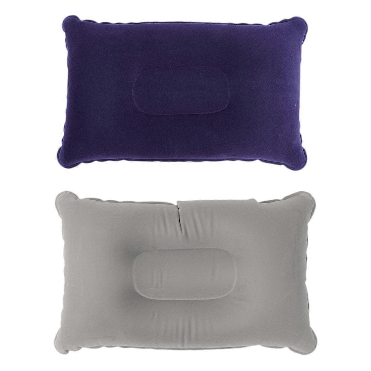 PVC Flocking Inflatable Pillows Neck Pillows for Comfortable Rest 4Pcs