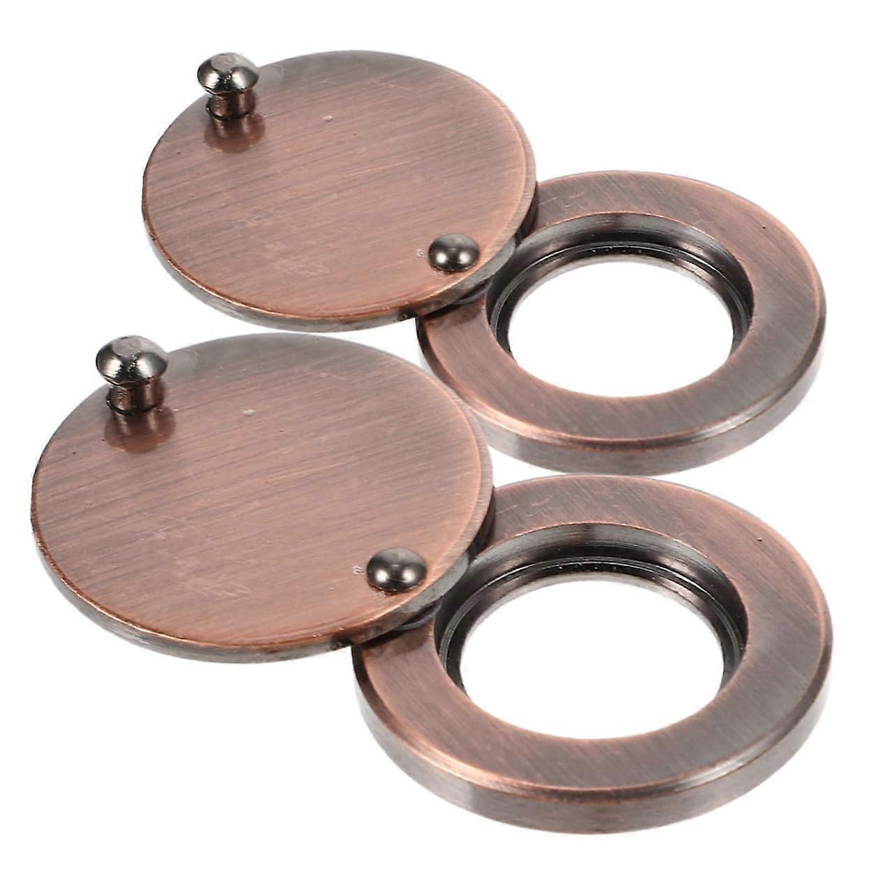 Round Copper Door Viewer Privacy Cover for Home Security, Tool Installation, 2pcs