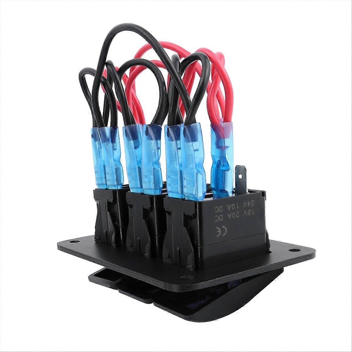 Car Boat 5 Pin 3 Gang Switch Toggle Panel