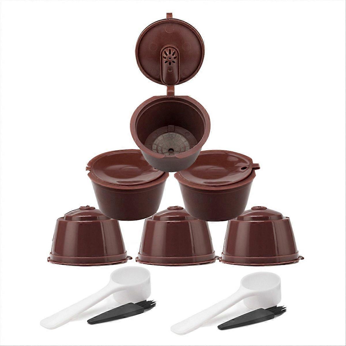 6-Piece Set for Coffee Machine with Refillable Coffee Capsule,
