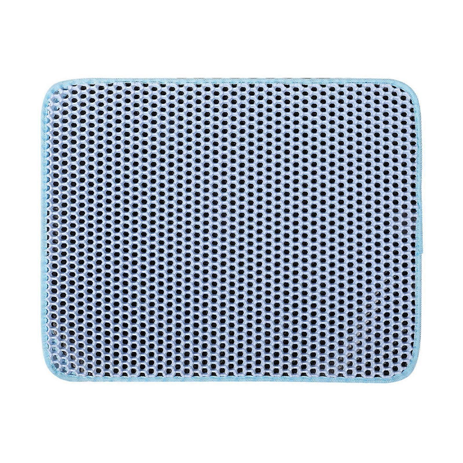 Cat Litter Mat Double Layer Trap Waterproof Scatter Control Washable for Cleaner Floors