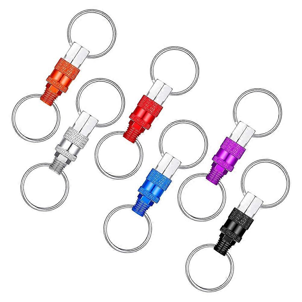 6Pack Pull Apart Keychain,Quick Release Keychain Aluminum Keychain with 2 Split Rings Chain Separat