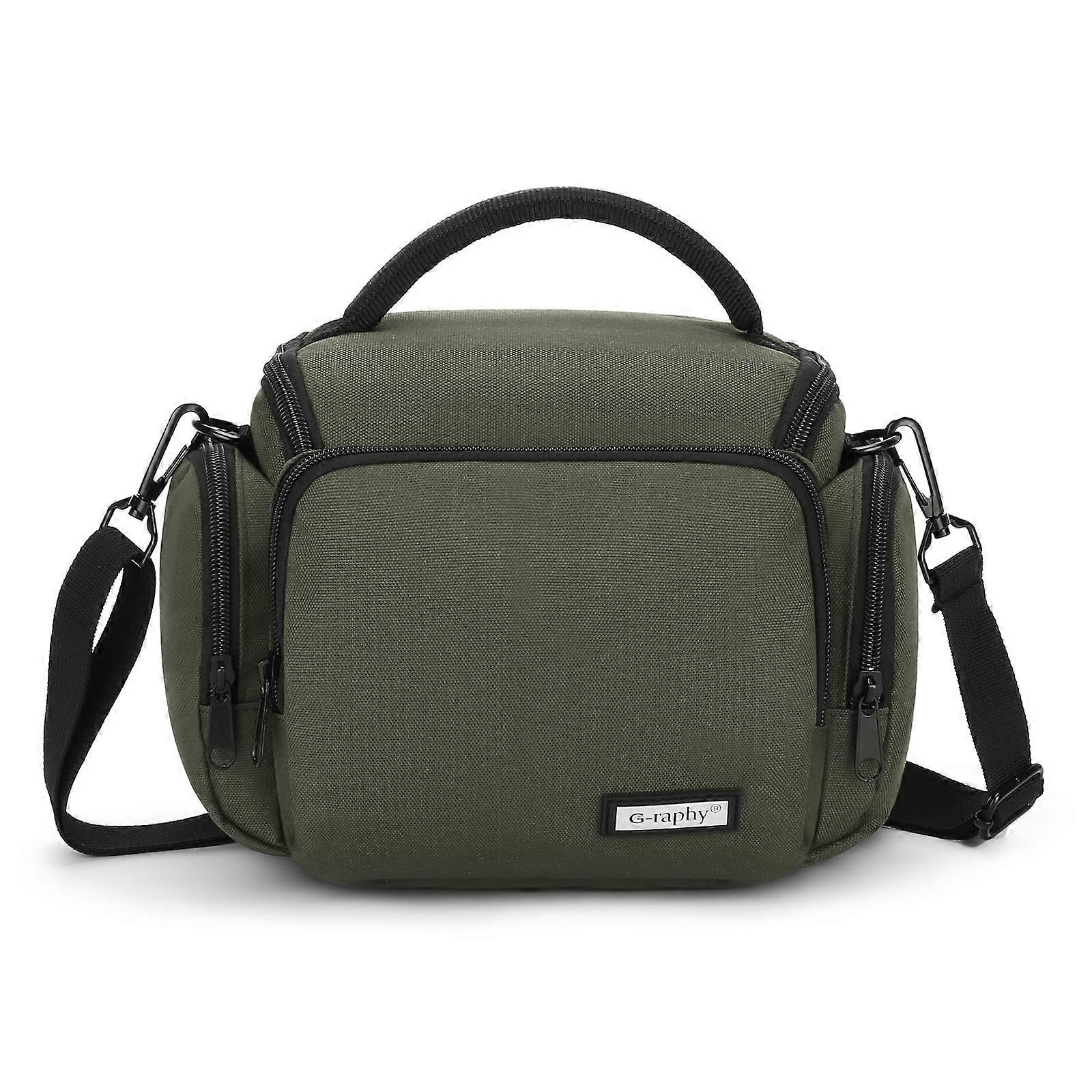 DSLR Camera Bag with Removable Dividers, WaterResistant Case, Shockproof Padding, Army Green