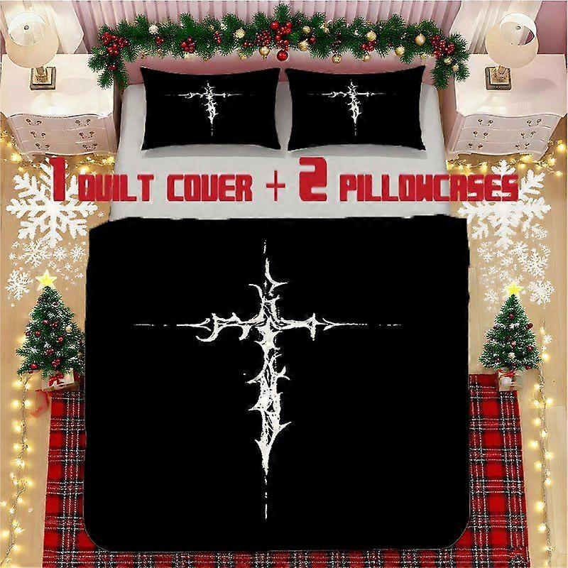 Dark Cross Soft Printed Bedding Polyester Fabric Decorative & Warm