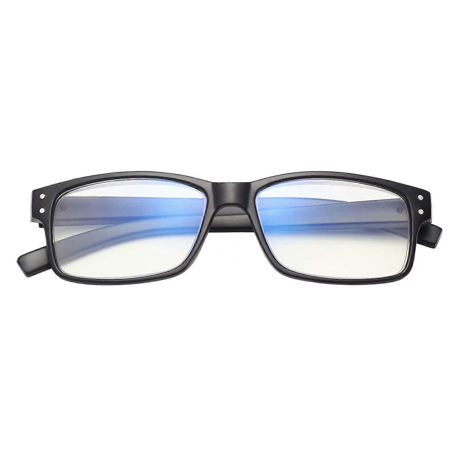 Blue Light Blocking Computer Reading Glasses 3.50 with Spring Hinges Rectangle Frame Black Unisex