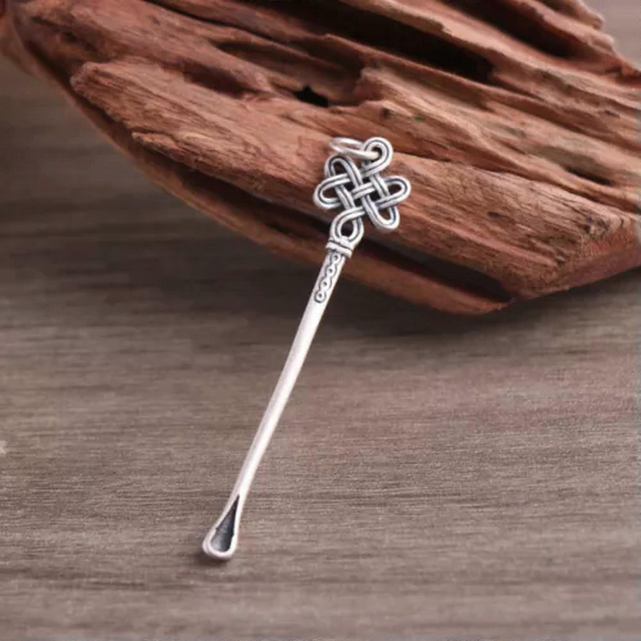 Silver Ear Pick Ear Wax Removal Tool with Precise Control and Ergonomic Handle