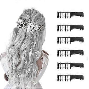 Pente de giz de cabelo, pacote de 6 pente de giz de cor de cabelo temporário para crianças meninas lavável para presente Diy Cosplay F