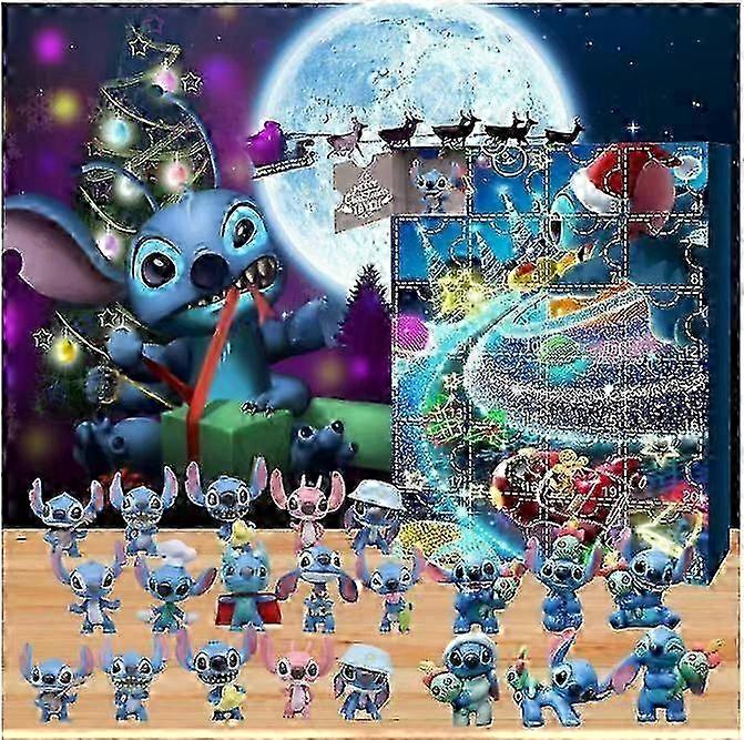 2024 Christmas Advent Calendar with Stitch Design - 24 Days Blind Box Countdown Gift Ornaments Set