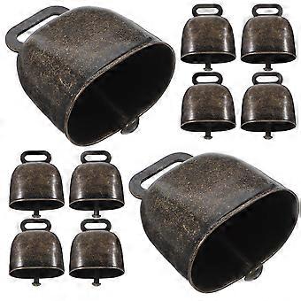 Pet Collar Hanging Bell Iron Livestock Bells for Decor 12Pcs Vintage Design