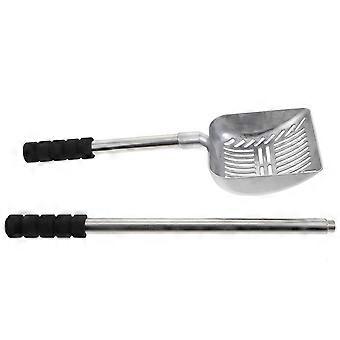 Household Cat Litter for Cleaning Long Handle Silver Aluminum