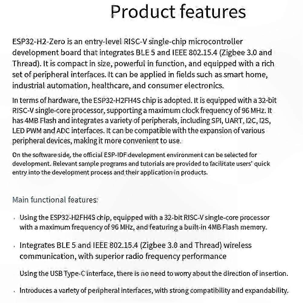 2Pcs ESP32-H2 Mini Dev Board 96MHz with 4MB Flash BLE Zigbee Support