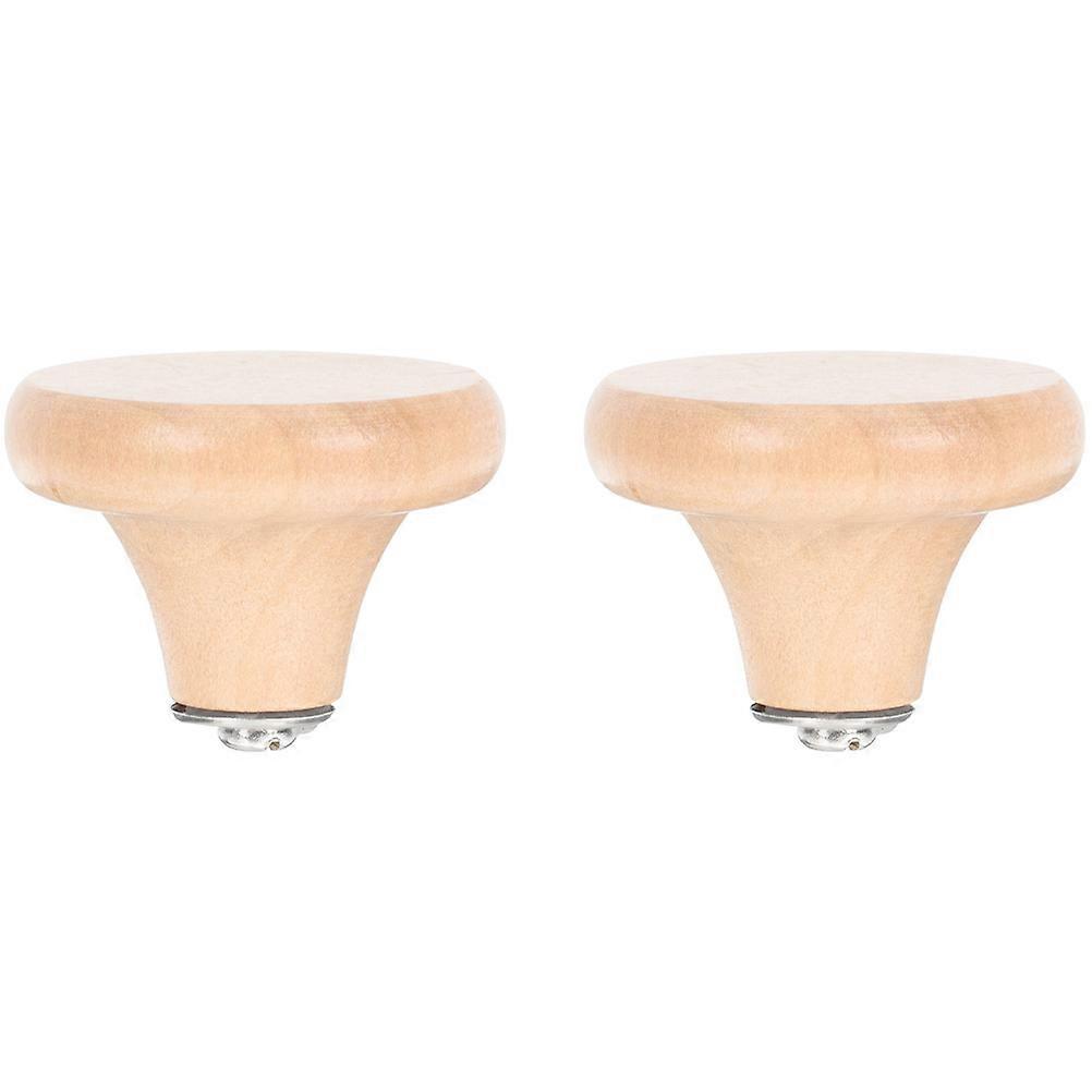 Pot Lid Handles Wood Knobs for Lid Replacement 2Pcs Beige