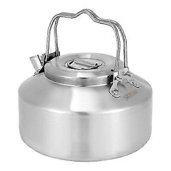 Edelstahl-Wasserkocher mit Doppelgriff, 0,9 l, faltbar, tragbar, für Camping und Outdoor-Aktivitäten