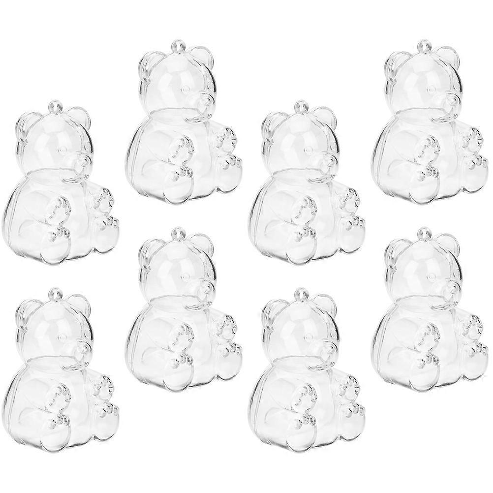 8Pcs Bear Candy Box for Storage Clear Wedding Party Candy Boxes