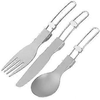 3pcs Titanium Fork Spoon Knife Set