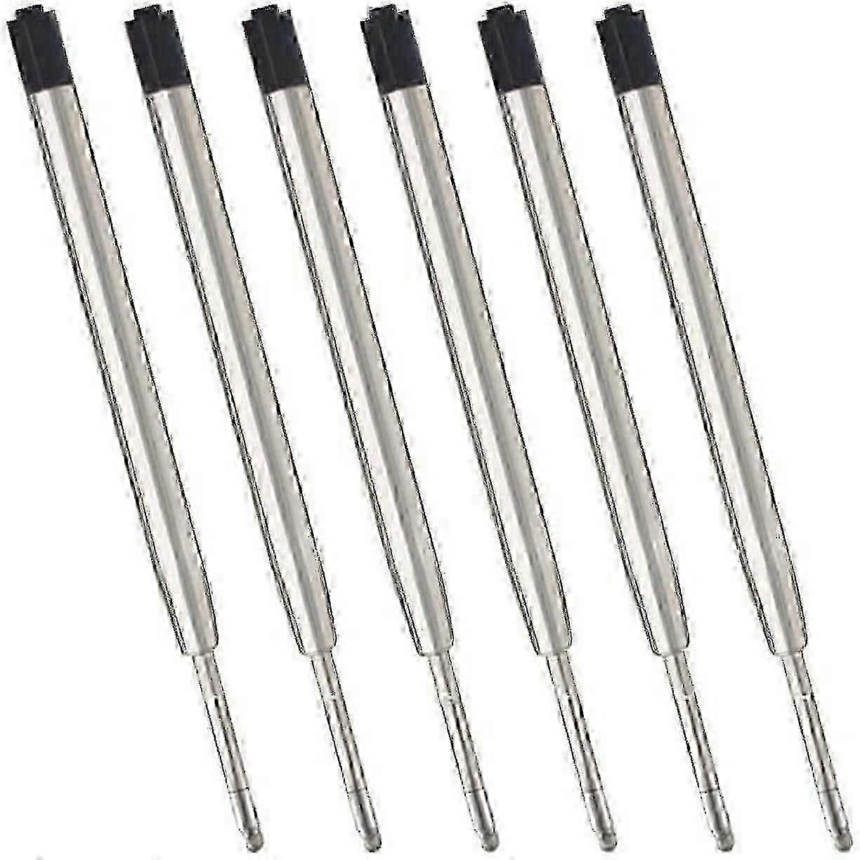 Black Ink Refills (6pcs), Replaceable Ballpoint Pen Refills, 1mm Medium Tip