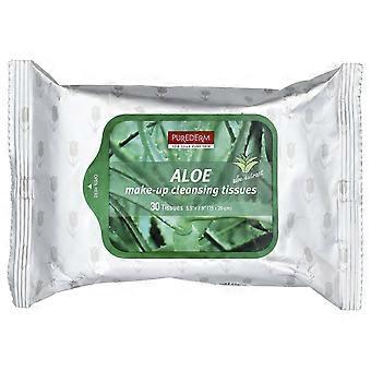 Purederm, Make-Up Cleansing Tissues, Aloe, 30 Tissues, 6-Pack