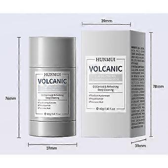 Volcanic Clay Oil-Control Cleansing Mask Stick, with Hyaluronic Acid & Niacinamide, Deep Cleanse Pores, Exfoliate & Control Oil, Acne-Fighting Facial 