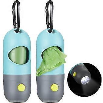 2st hundbajspåsehållare dispenser med led ficklampa