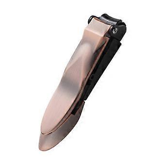 Stainless Steel Nail Clippers Anti Splash Fingernail Cutter with Ergonomic Grip Brown Single