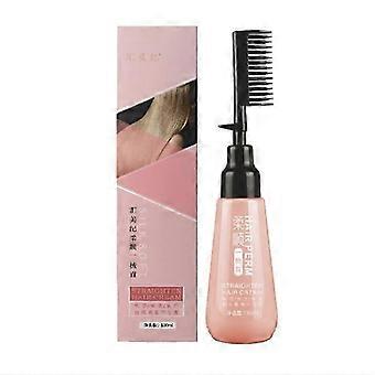 Hair Straightening Cream with Built-In Comb, 180ml No-Iron Keratin Treatment, Silky Smooth Hair Relaxer for All Hair Types