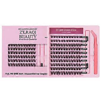 Kit de faux cils sans grappes INF, fibres volumisantes de qualité supérieure, 120 grappes réutilisables