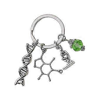 Biology Molecule Key Chain, Alloy Neurology Biology Key Ring, 2 Optional Types, Science Accessory for Daily Use