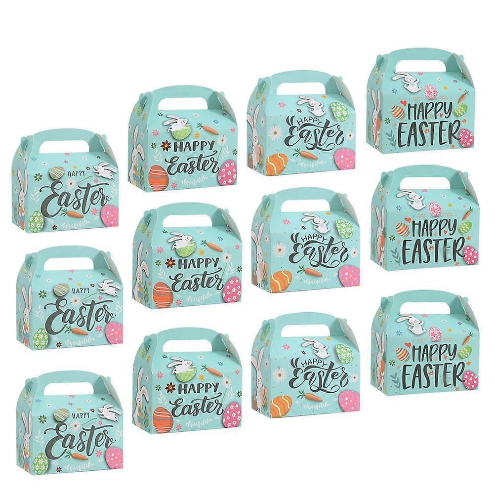 12Pcs Easter Boxes Handheld Paper Gift Boxes Candy Boxes Cookies Cases Small Gift Wraps Boxes