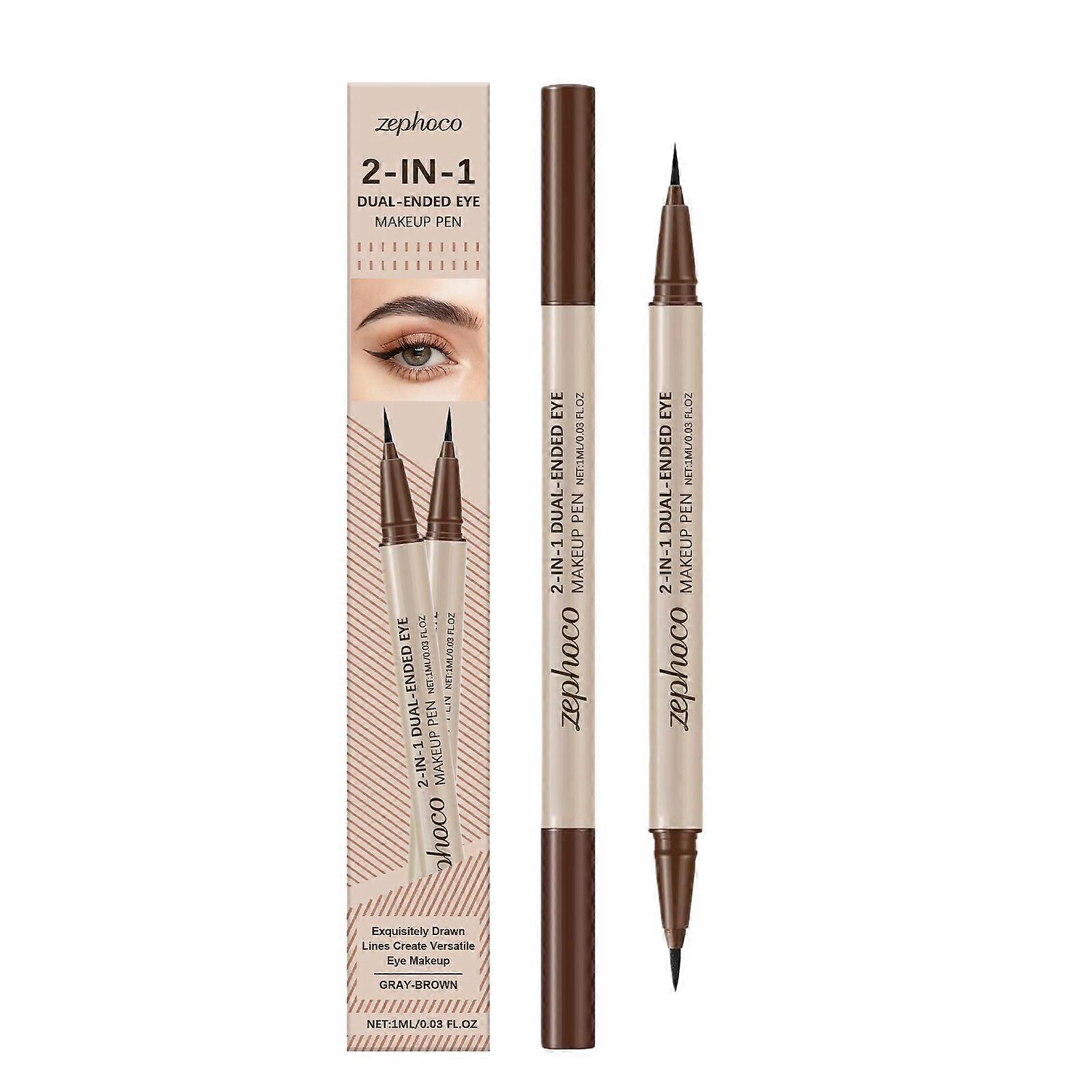 Zephoco Double-Headed Liquid Eyeliner (Grayish-Brown)