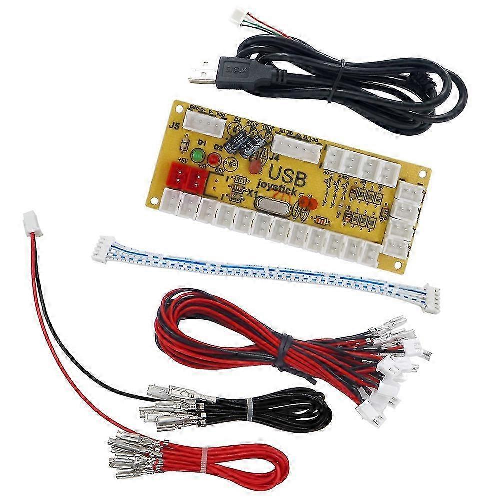 5V LED Zero Delay Board Arcade Game USB Encoder to PC compatible with Raspberry Pi Joystick Control Push Button Connection Cable