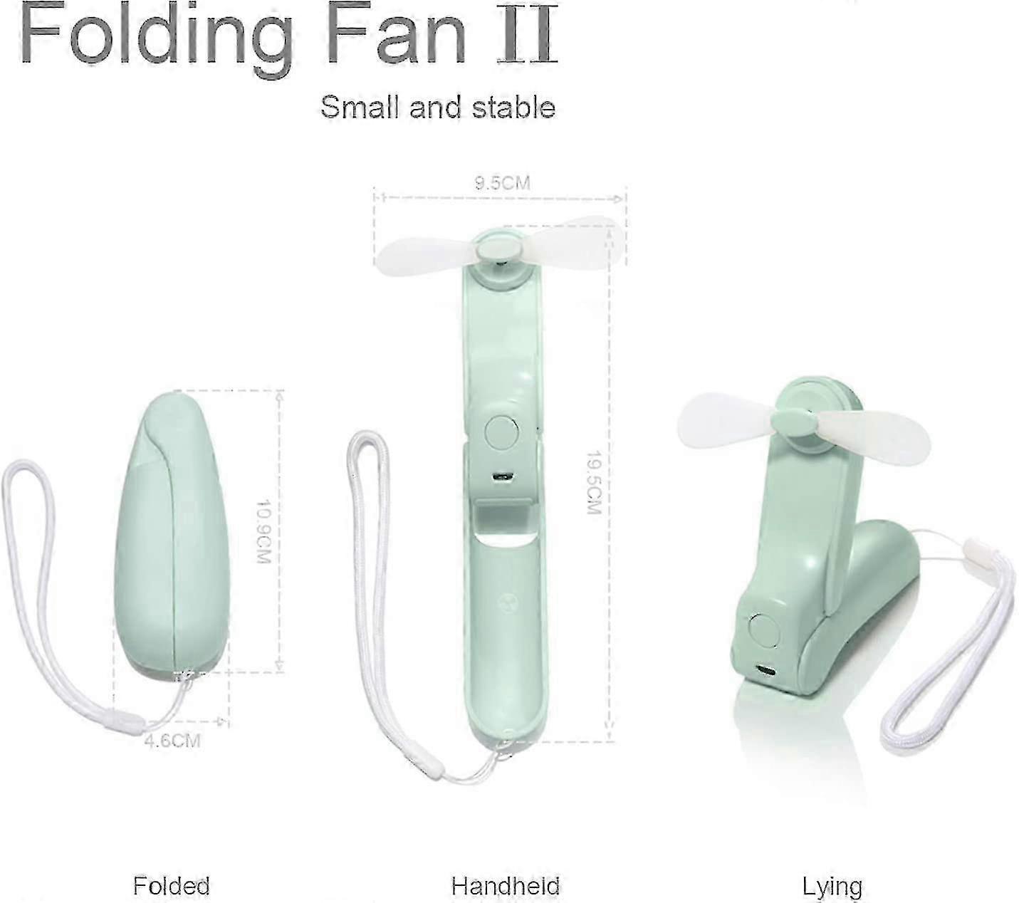 Usb Foldable Portable Fan (green)