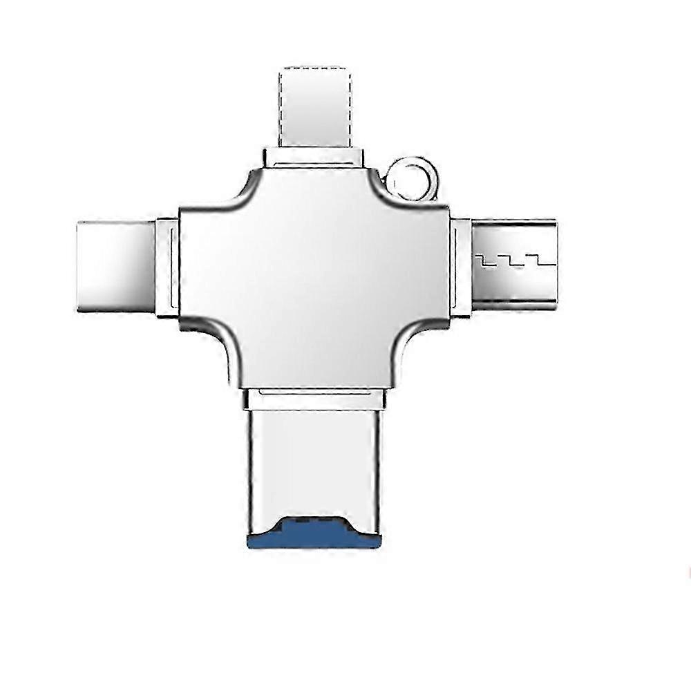 4-in-1 USB-C Micro USB 8-Pin TF Reader
