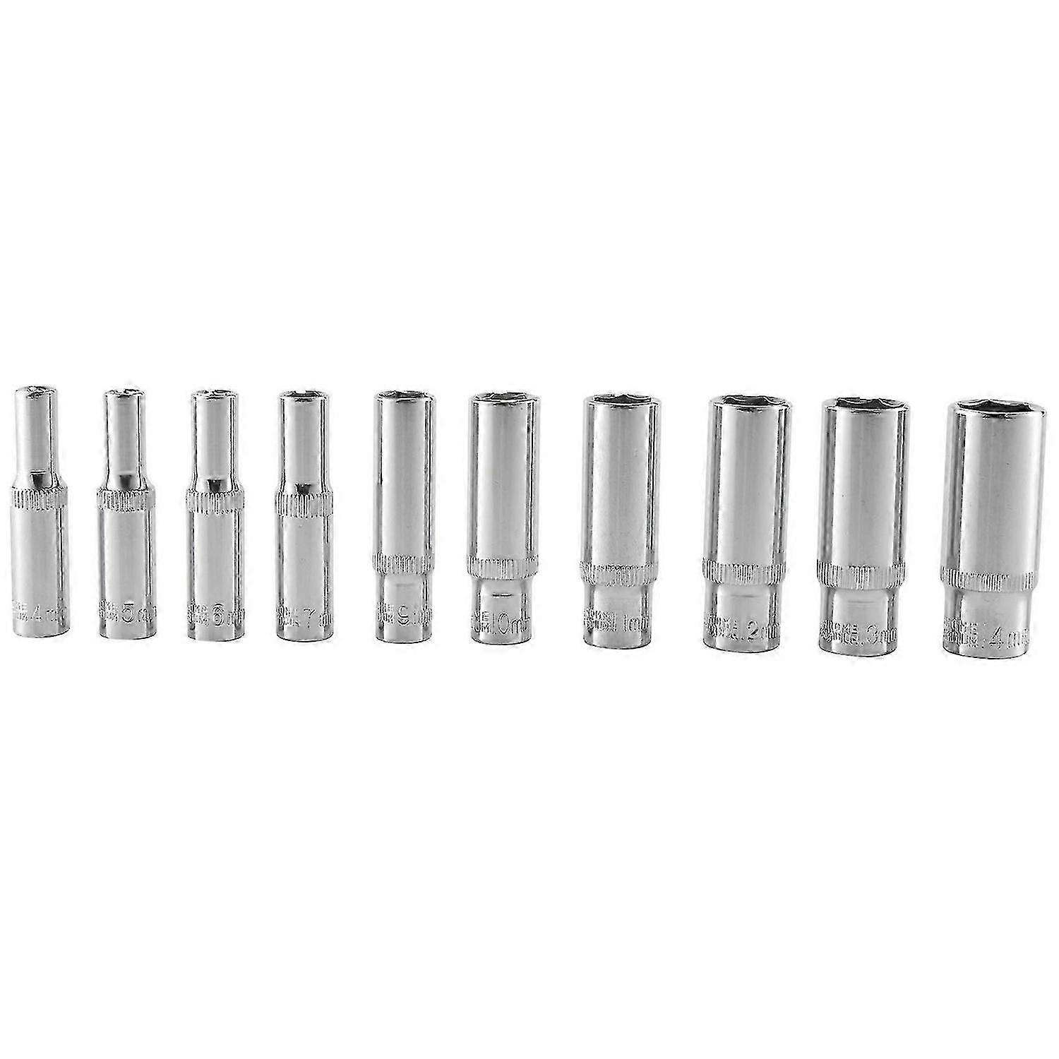11 pcs 1/4 inch Drive Deep Socket Set Hand Tools 6 Point Long Socket Hex Repair Tool