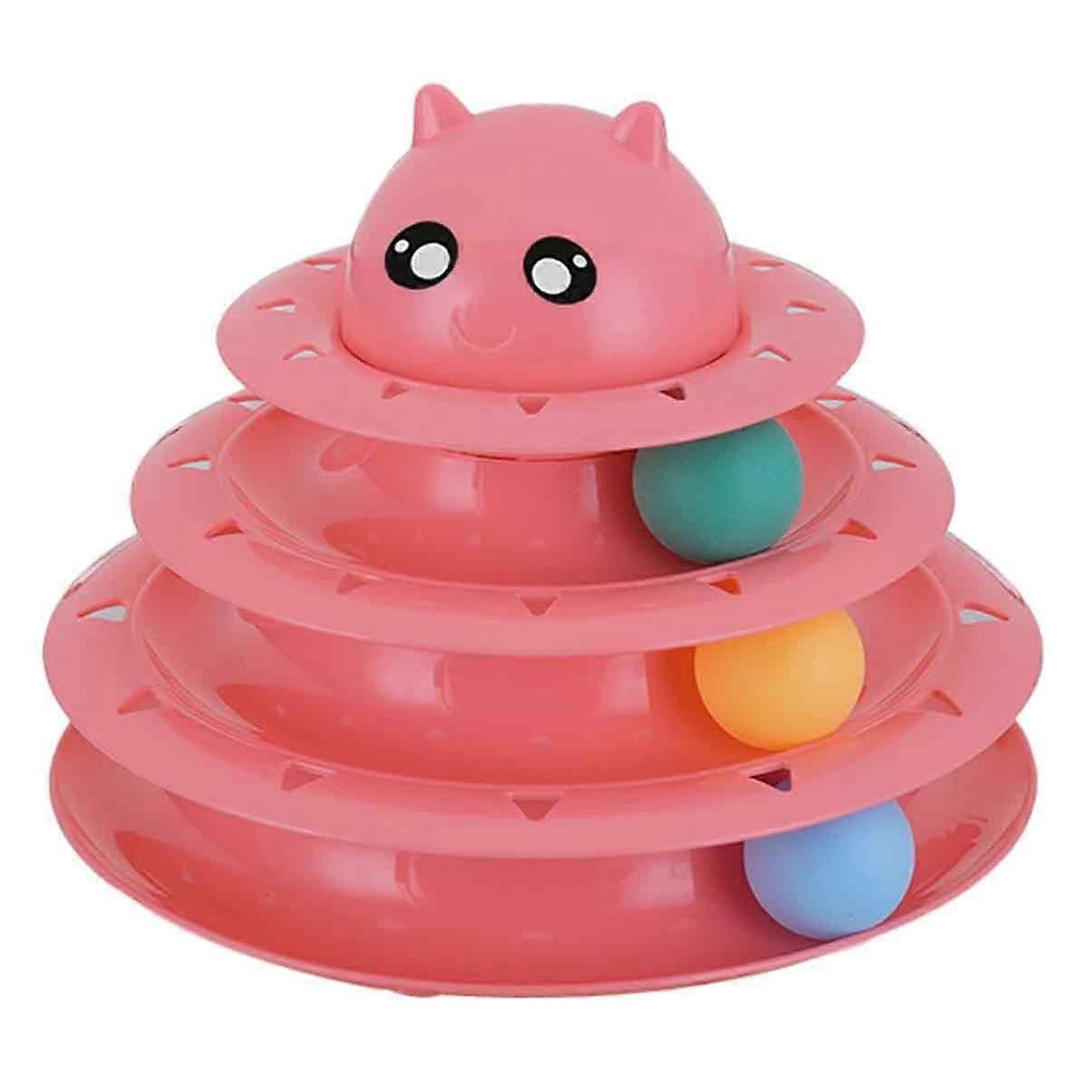 Three-Level Spinning Turntable Toy for Interactive Cat Play
