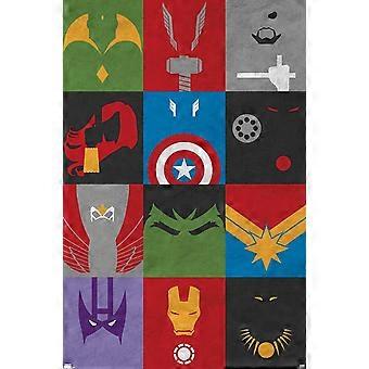 Marvel Comics - Vingadores - Quebra-cabeça minimalista em grade AD039