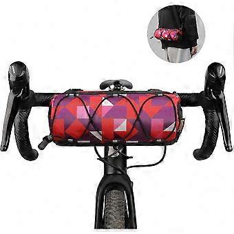 Bike Handlebar Bag for Road & Mountain Bikes - Shoulder Strap, Front Storage Bag, Cycling Accessories in Camouflage Red