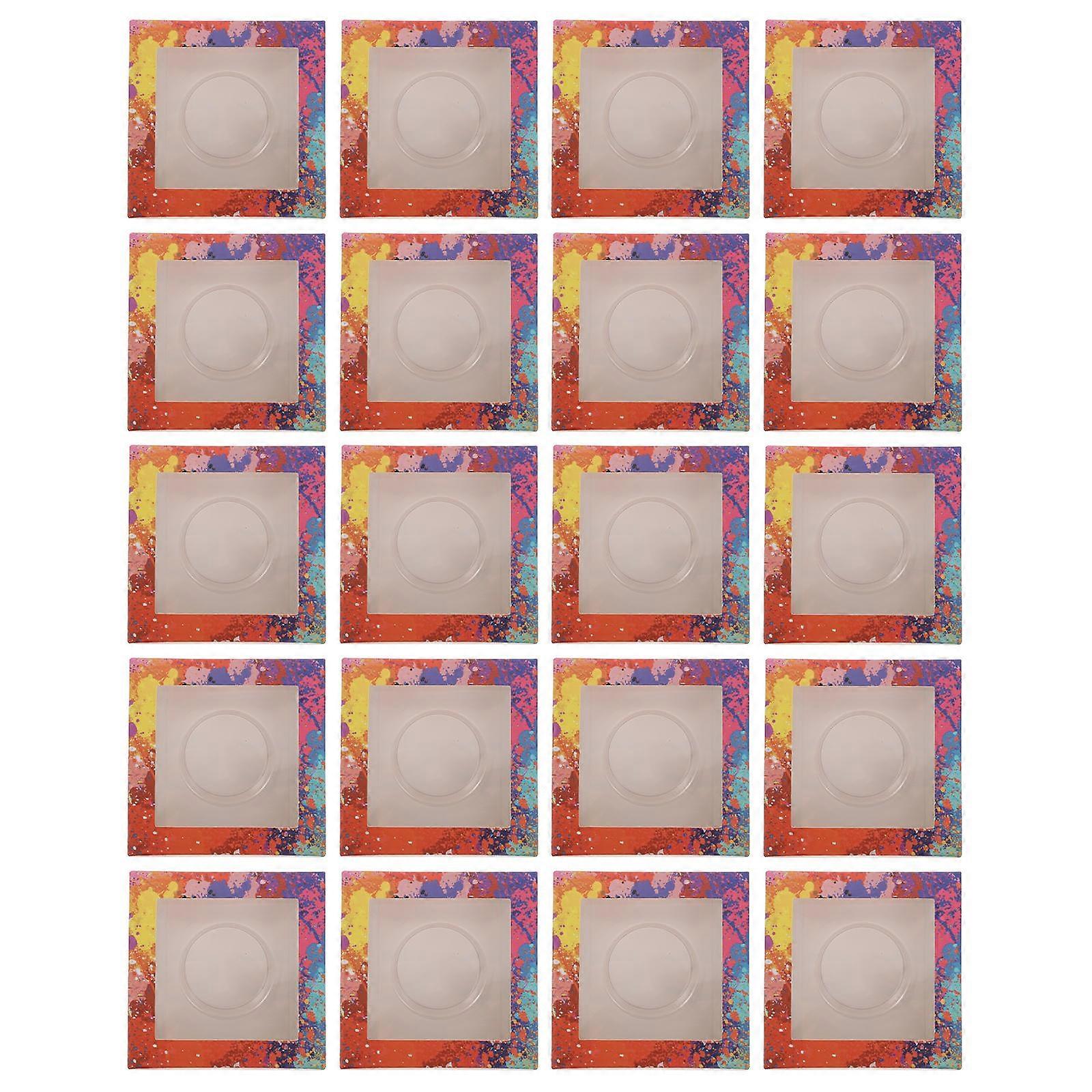 Multi Color Paper Lash Boxes for Storage Use 20Sets Square Eyelash Packaging