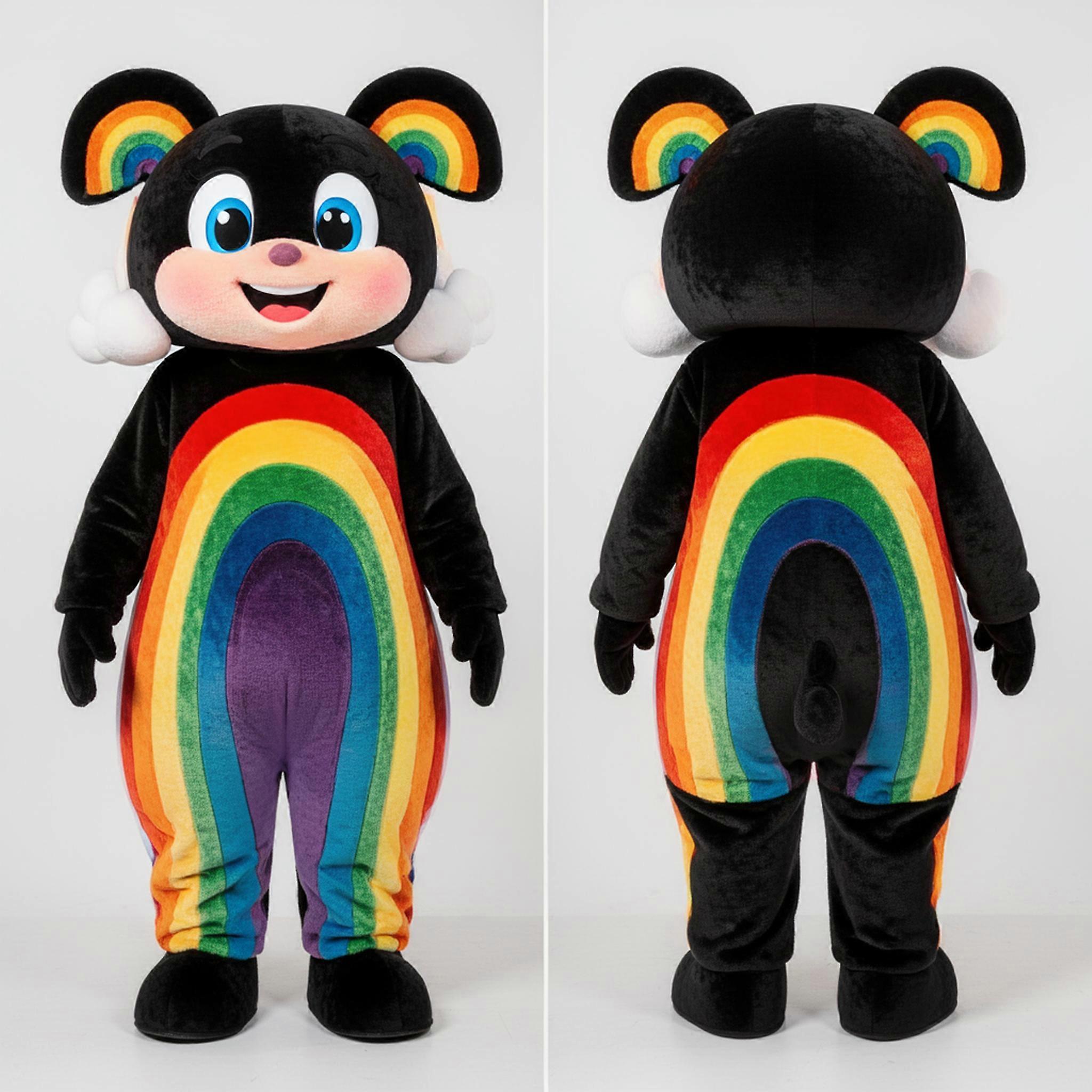 MASTICOT Jet Black Cartoon Rainbow Mascot