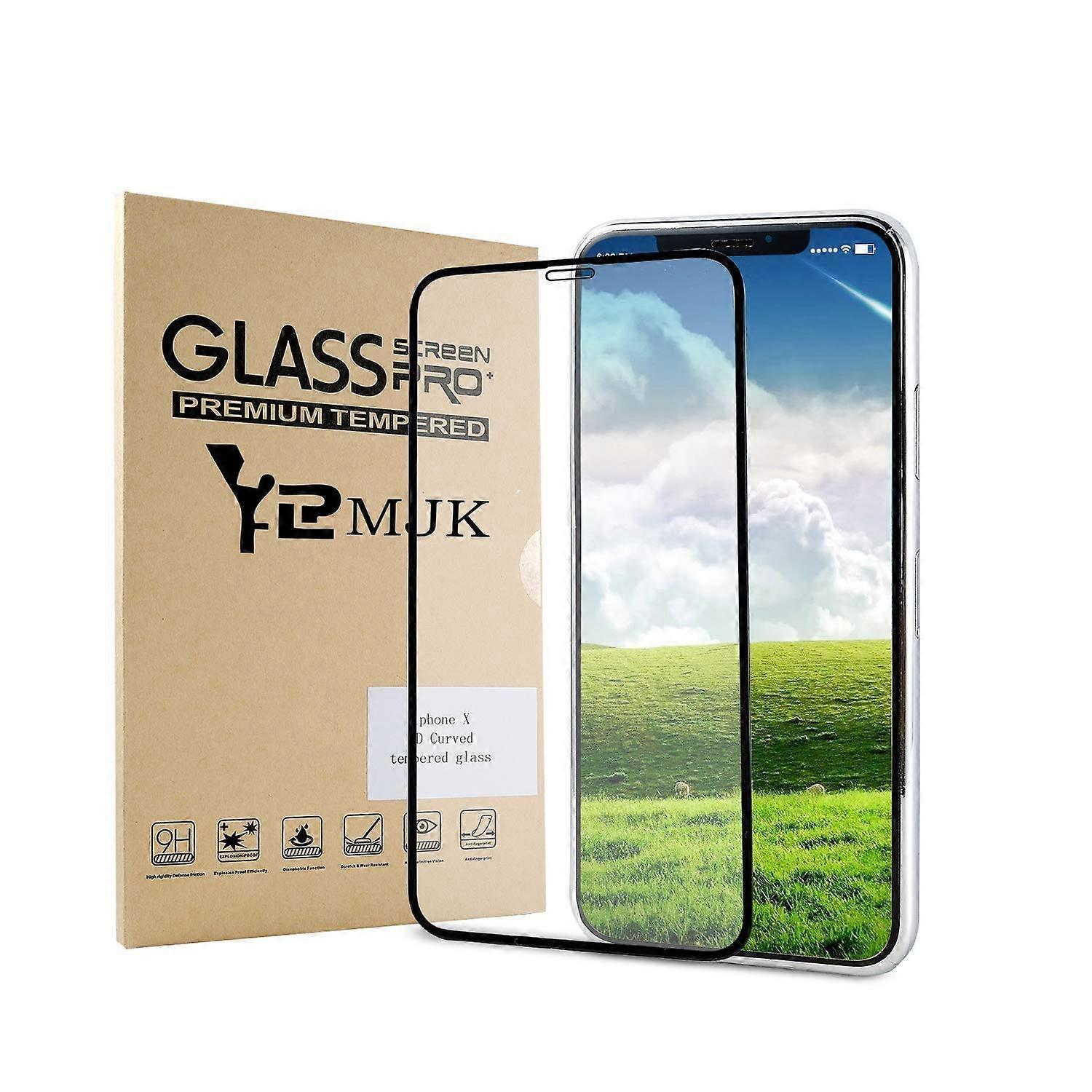 Screen Protector Tempered Glass with Titanium Metal Frame Full Coverage 3D Touch Compatible for iPhone X