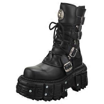New Rock New Punk og Rock Unisex Platform Støvler i sort
