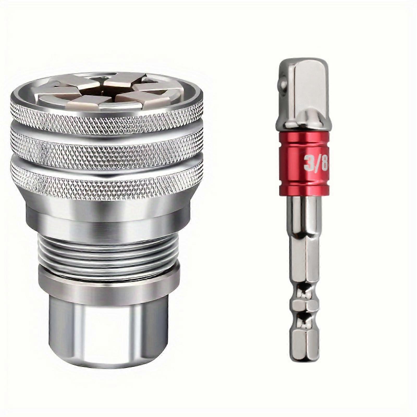 2 Pieces Universal Socket with Adapter Strong Grip Universal Socket Compact