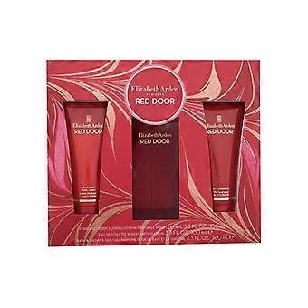 Red Door SET: Eau de Toilette (100 ml) + Körperlotion Red Door (100 ml) + Duschgel Red Door (100 ml).