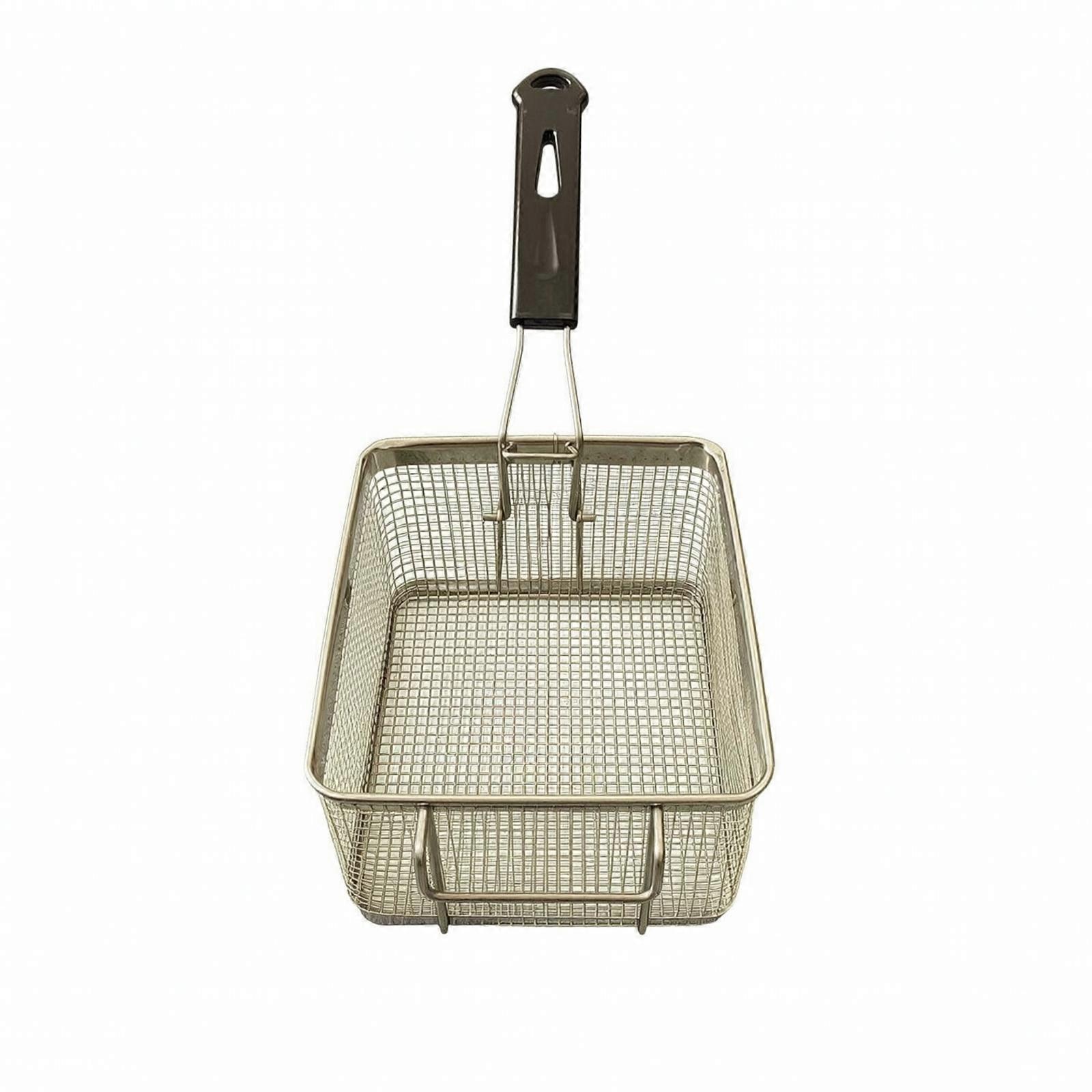 Rectangular Fryer Basket with Handle | Perforated Quick-Drain Design, Heat