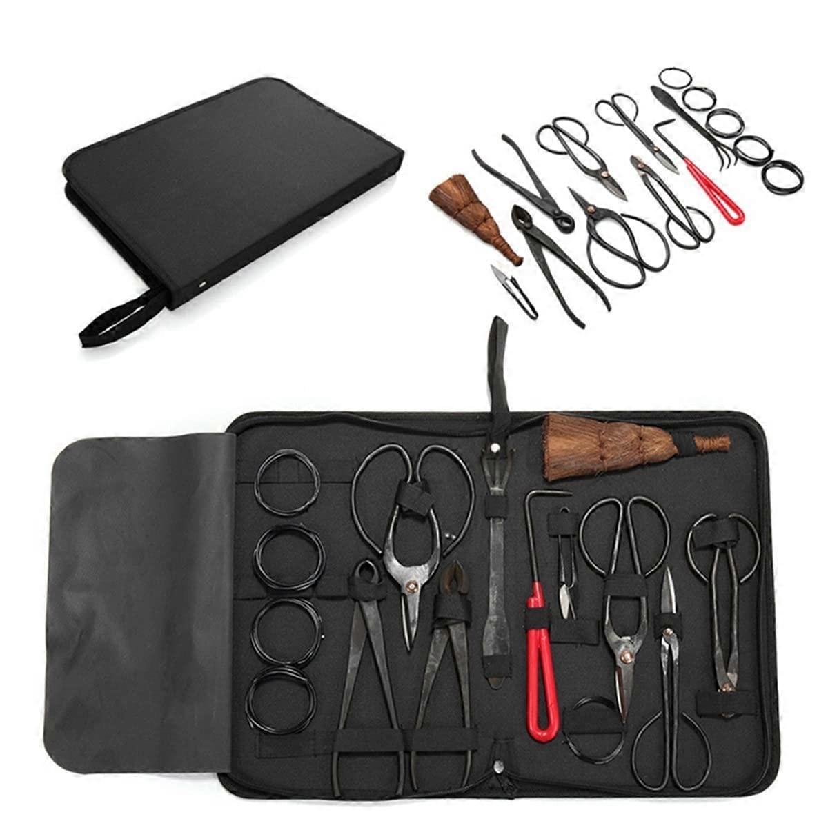 Bonsai Pruning Shears Tool Kit with Case, Precision Trimming Control and Durable Gardening Scissors