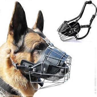 Focinho de couro do cão focinho do cão de focinheira super metal para cães grandes morder