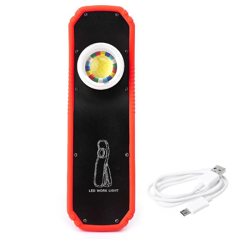 60W Portable Led Work Light Magnetic Cob Flashlight Torch With Hanging Hook For Repair Outdoor Camping -kb