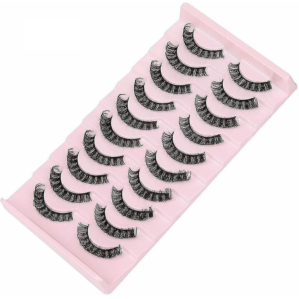 10 paires Cils Bande de style russe Cils Dd Curl Mink Faux Cils Full Curled