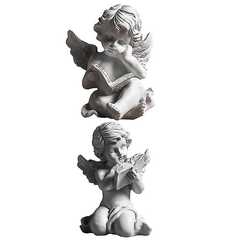 12.5X8.5x6cm Posters, Prints, & Visual Artwork 2pcs Cherub Adornment Resin Little Angel S